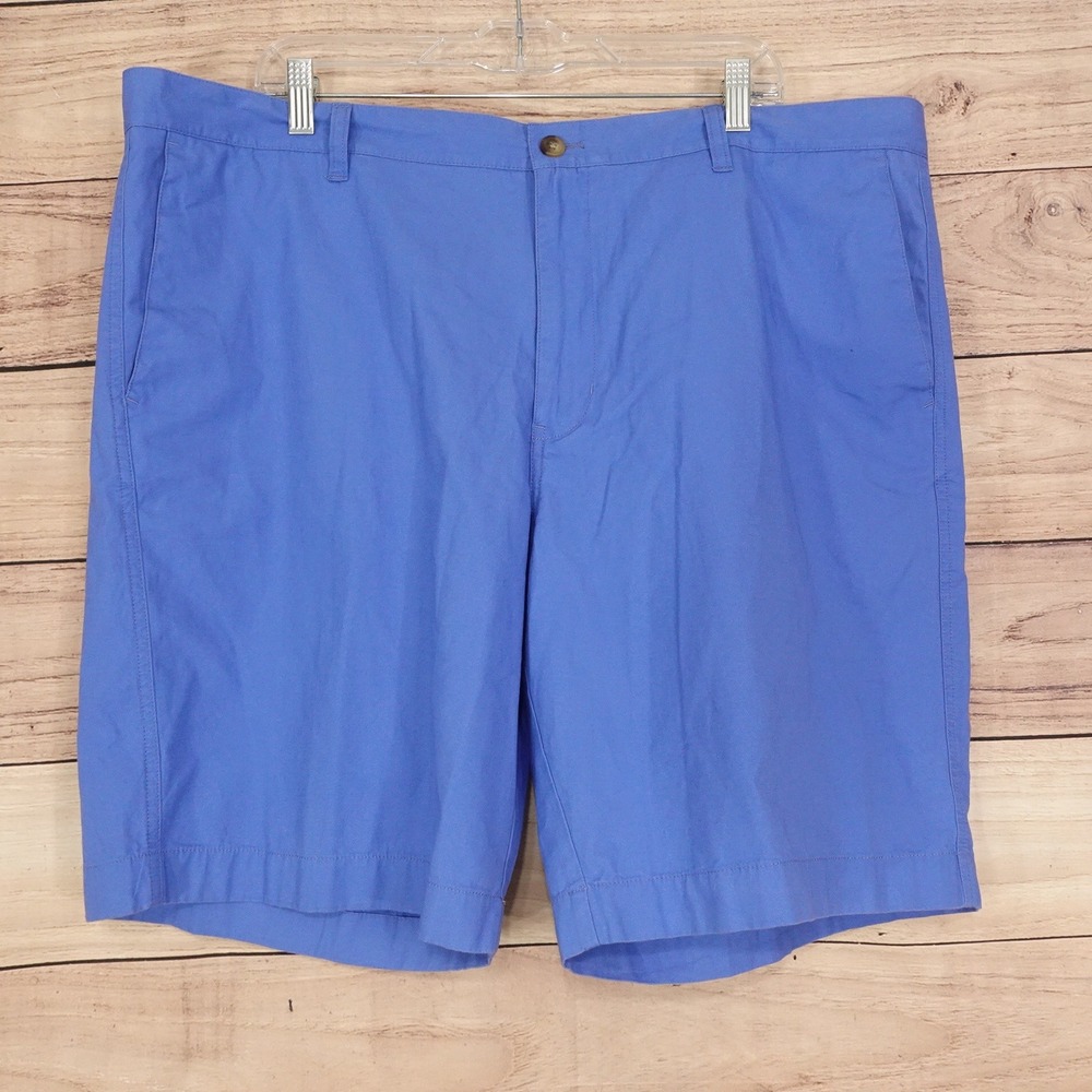 Chaps Chino Shorts Mens 42 Blue Excellent Flat Front 100% Cotton 11396